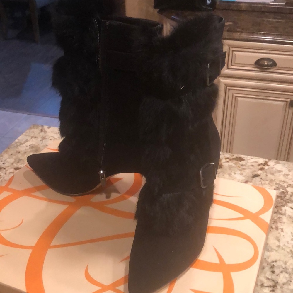Via spiga rabbit fur boots
